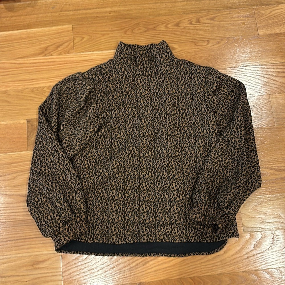 Leopard turtleneck sweater